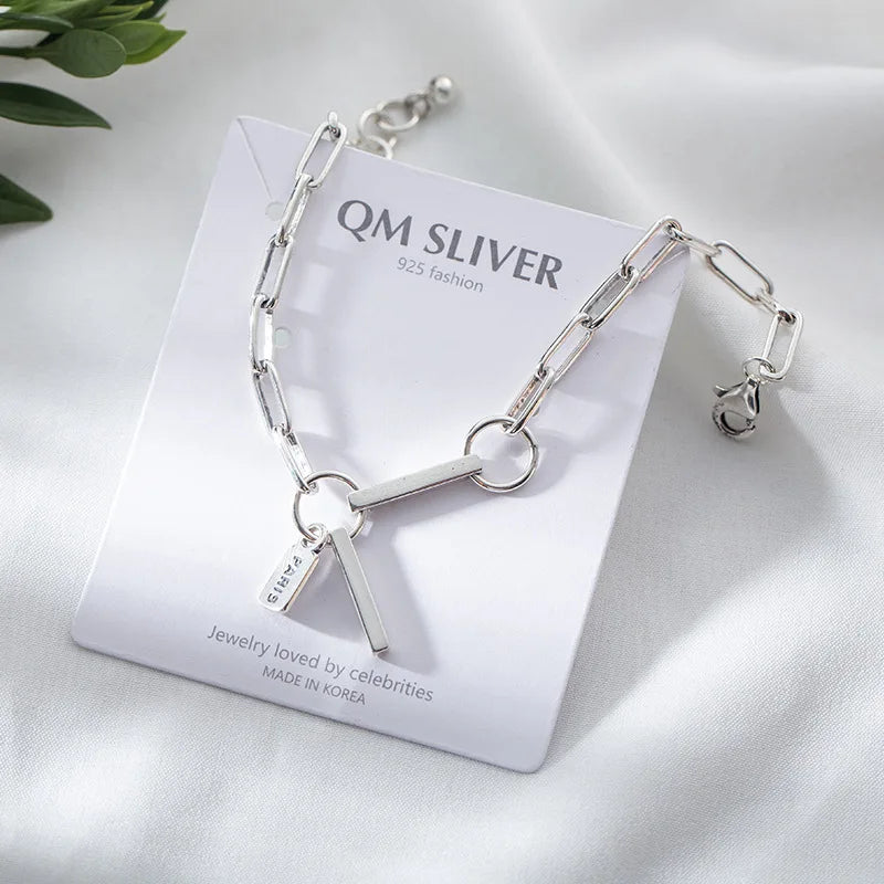 925 Silver Thai Silvertag Letter Charm Bracelets Vintage Jewelry