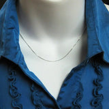 925 Sterling Silver Thin 0.65MM 1MM Box Chain Necklace