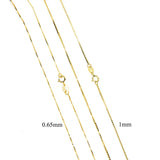 925 Sterling Silver Thin 0.65MM 1MM Box Chain Necklace