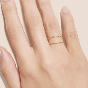 925 Sterling Silver Thin Cross Chain Plated Women Finger Ring