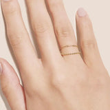 925 Sterling Silver Thin Cross Chain Plated Women Finger Ring