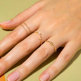 925 Sterling Silver Thin Cross Chain Plated Women Finger Ring