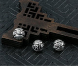 925 Silver Tibetan Six Words Dorje Beads OM Vajra Loose Beads