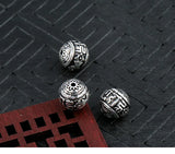 925 Silver Tibetan Six Words Dorje Beads OM Vajra Loose Beads