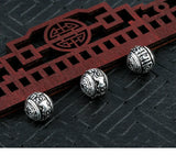 925 Silver Tibetan Six Words Dorje Beads OM Vajra Loose Beads