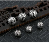925 Silver Tibetan Six Words Dorje Beads OM Vajra Loose Beads