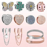 925 Sterling Silver Sparkling Clip Charms for Reflexions Bracelet