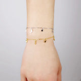 925 Sterling Silver Moon Star Lightning Bracelet Minimal Delicate Jewelry