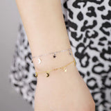 925 Sterling Silver Moon Star Lightning Bracelet