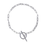 925 Sterling Silver Toggle Clasp Link Chain Bracelet for Women