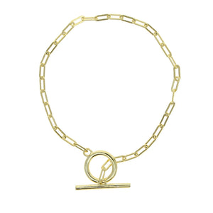 925 Sterling Silver Toggle Clasp Link Chain Bracelet for Women