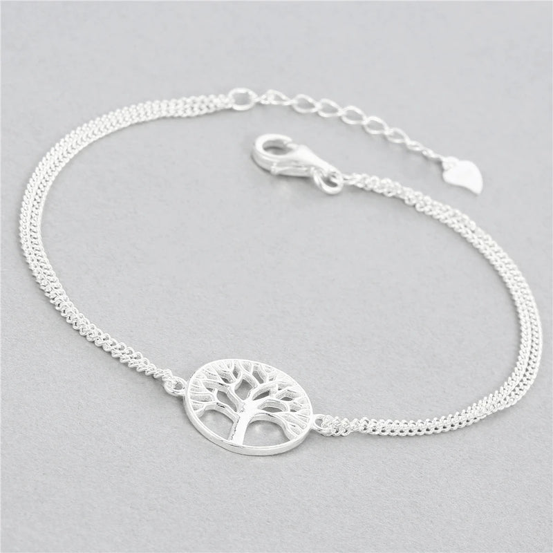 925 Silver Tree of Life Bracelet Vintage Boho Jewelry Gift