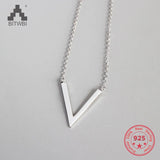 925 Silver Triangle V Necklace Pendant