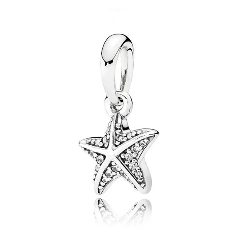 925 Silver Starfish Dangle Charm for Bracelet Jewelry Making