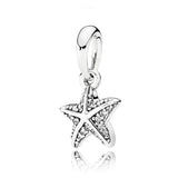 925 Silver Starfish Dangle Charm for Bracelet Jewelry Making