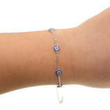 925 Silver Evil Eye Charm Bracelet Set
