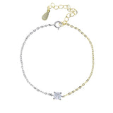 925 Silver Two Tone CZ Minimal Bracelet