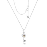 Sterling Silver Two-tone Key & Flower Necklaces