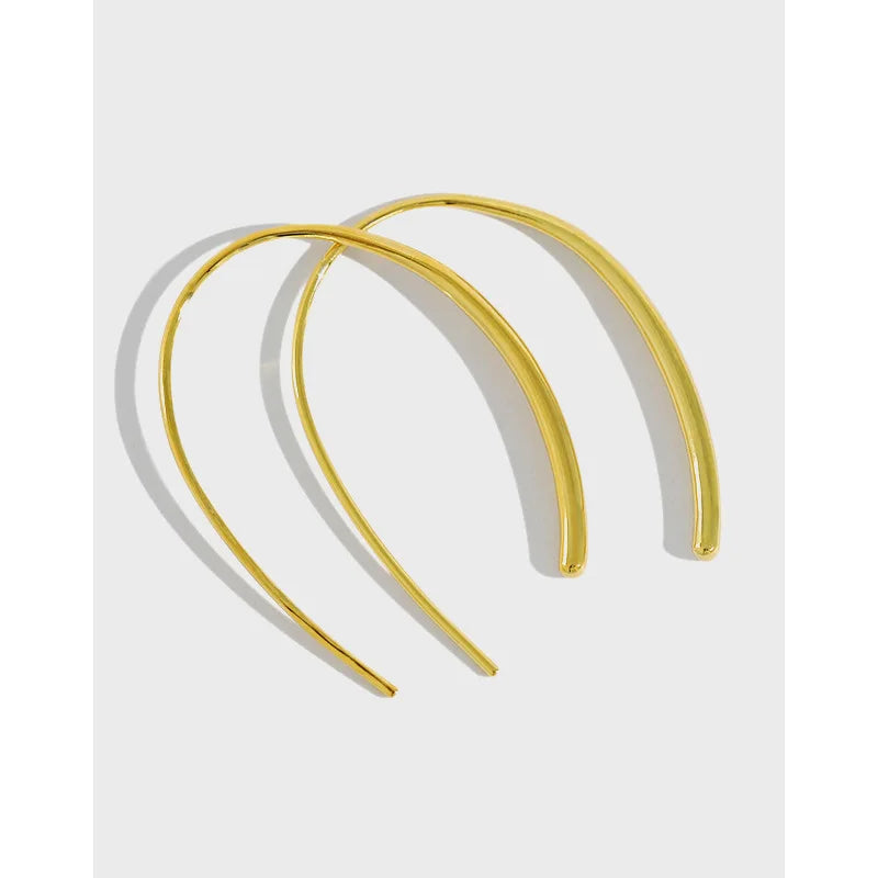 925 Silver U-shaped Stud Earrings Minimalist Line Earings For Women