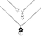 Sterling Silver Cultured Pearl Floral Pendant Necklace for Women
