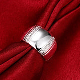 925 Sterling Silver CZ Crystal Wedding Engagement Ring