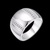 925 Sterling Silver CZ Crystal Wedding Engagement Ring