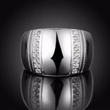 925 Sterling Silver CZ Crystal Wedding Engagement Ring