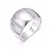 925 Sterling Silver CZ Crystal Wedding Engagement Ring