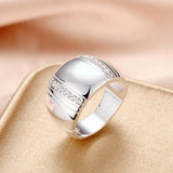 925 Sterling Silver CZ Crystal Wedding Engagement Ring