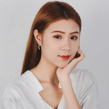 925 Silver Love Heart Crystal Stud Earrings