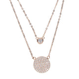 925 Silver Double Layer CZ Disco Charm Necklace
