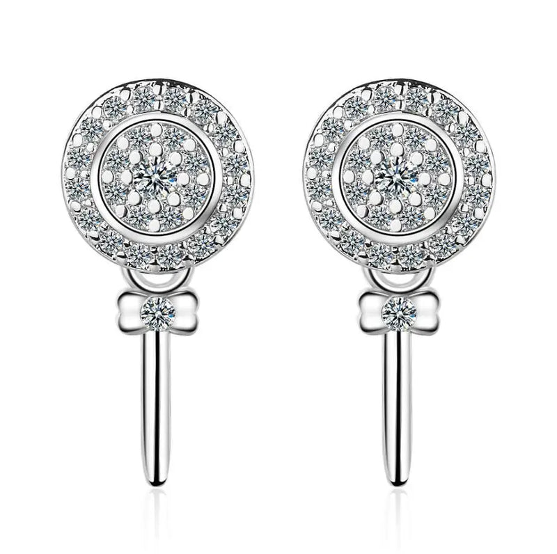 925 Sterling Silver Asymmetric Candy Letter Stud Earrings DS584