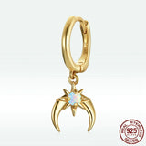 Sterling Silver Star Opal Earrings for Women