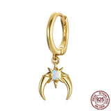 Sterling Silver Star Opal Earrings for Women
