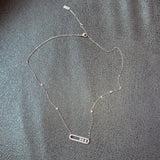 925 Sterling Silver Women's Necklace with Movable Diamond