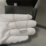 925 Sterling Silver Women's Necklace with Movable Diamond