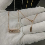 925 Sterling Silver Women's Necklace with Movable Diamond