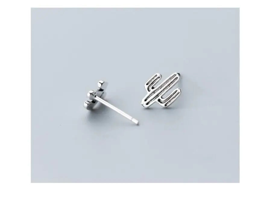 Vintage Cactus Stud Earrings for Women School Girls