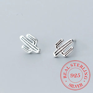 Vintage Cactus Stud Earrings for Women School Girls
