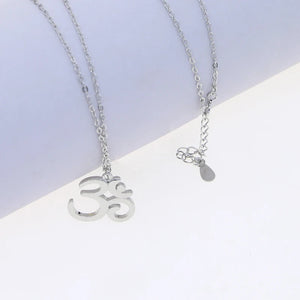 925 Silver Yoga Pendant Necklace High Polish Silver Metal Jewelry Women Gift
