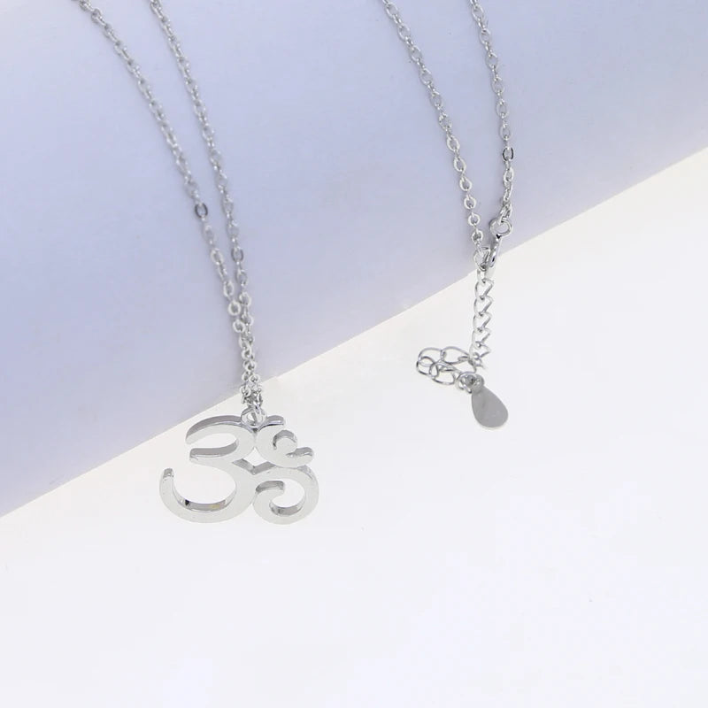 925 Silver Yoga Pendant Necklace High Polish Silver Metal Jewelry Women Gift