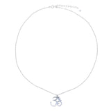 925 Silver Yoga Pendant Necklace High Polish Silver Metal Jewelry Women Gift