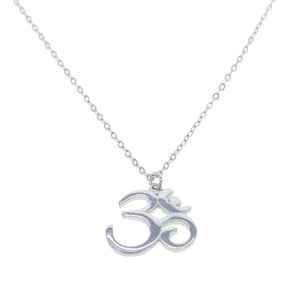 925 Silver Yoga Pendant Necklace High Polish Silver Metal Jewelry Women Gift