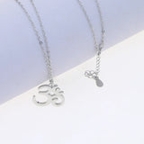 925 Silver Yoga Pendant Necklace High Polish Silver Metal Jewelry Women Gift