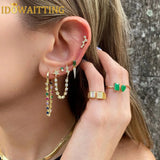 Colorful Cz Spike Charms Dangle Earrings 925 Sterling Silver