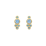 925 Sterling Silver Red CZ Earrings Minimal Delicate Dots Studs