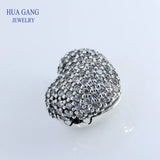925 Sterling Silver Heart Bracelet with Cubic Zirconia
