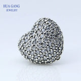 925 Sterling Silver Heart Bracelet with Cubic Zirconia