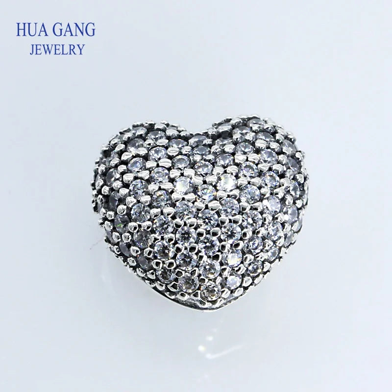 925 Sterling Silver Heart Bracelet with Cubic Zirconia