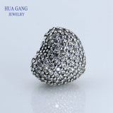 925 Sterling Silver Heart Bracelet with Cubic Zirconia